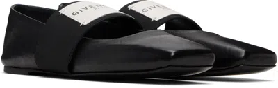 Givenchy Sliced Square Elastic-strap Ballet Flats In Black