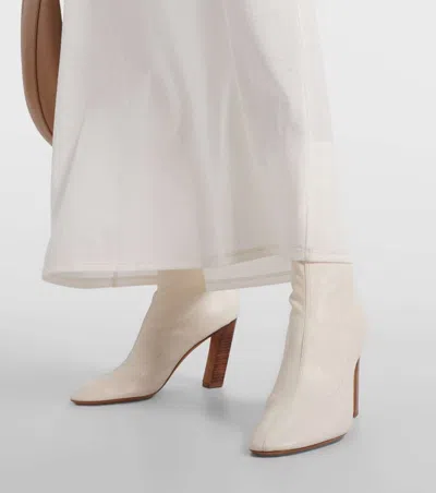 Khaite Apollo Leather Ankle Boots In Multi