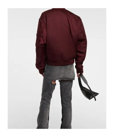 Courrèges Logo-embroidered Bomber Jacket In Red