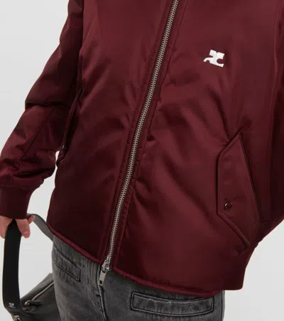 Courrèges Logo-embroidered Bomber Jacket In Red