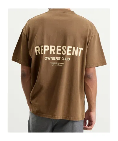 Represent Monogram Print T-shirt In Brown