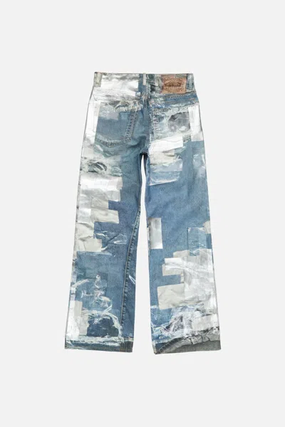 Acne Studios Patchwork Trousers In Blue