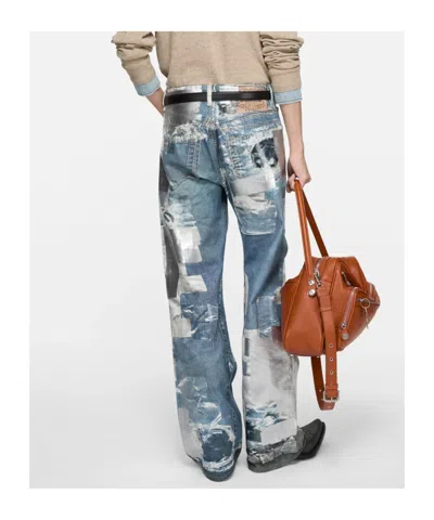 Acne Studios Patchwork Trousers In Blue