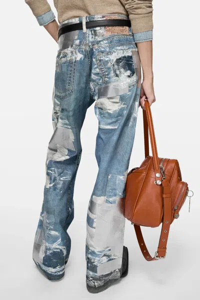 Acne Studios Patchwork Trousers In Blue