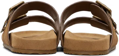 Burberry Check Pattern Flat Sandals Dual Straps In Brown