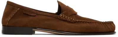 Tom Ford Ripley Loafers Penny Strap Round Toe Suede In Brown