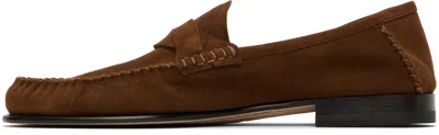 Tom Ford Ripley Loafers Penny Strap Round Toe Suede In Brown