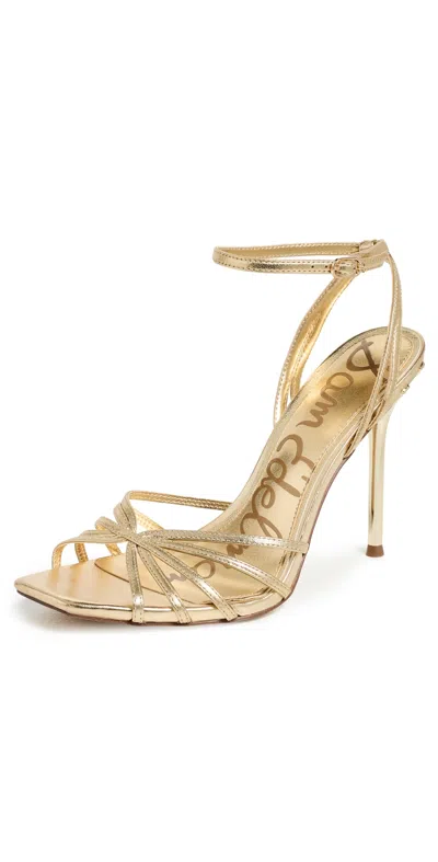 Sam Edelman Lili Heels Amber Gold Leather In Multi