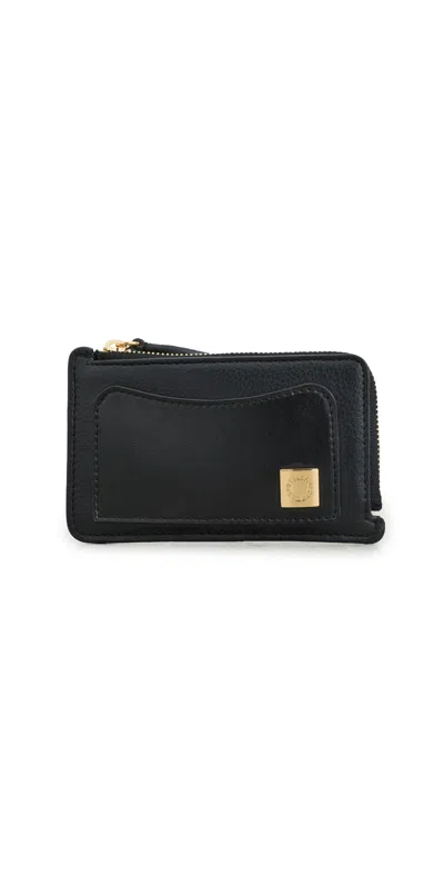 Stella Mccartney Stella Ryder Embossed Card Wallet Black In Purple