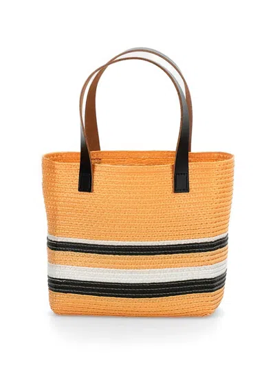 Plan C Natural Logo Small Tote In Orange