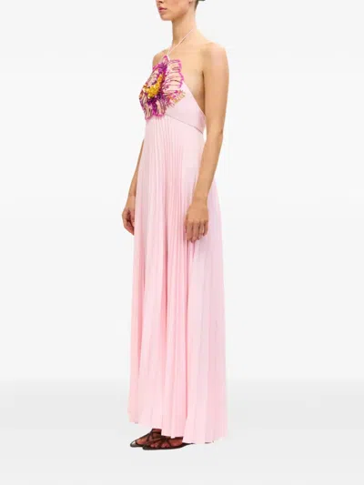 Acler Brewood Pleated Maxi Dress In Pink