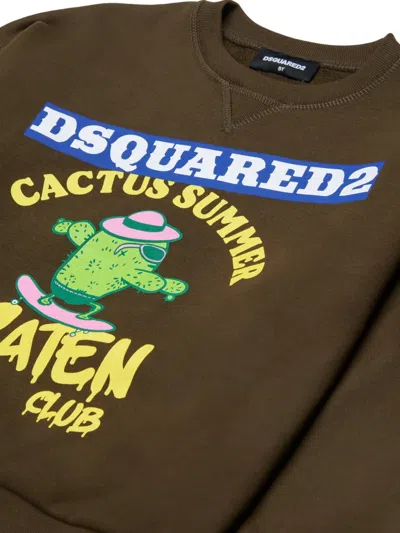 Dsquared2 Cactus Graphic Sweatshirt In Brown