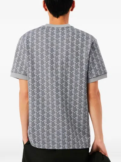 Lacoste Geometric Pattern T-shirt In Gray