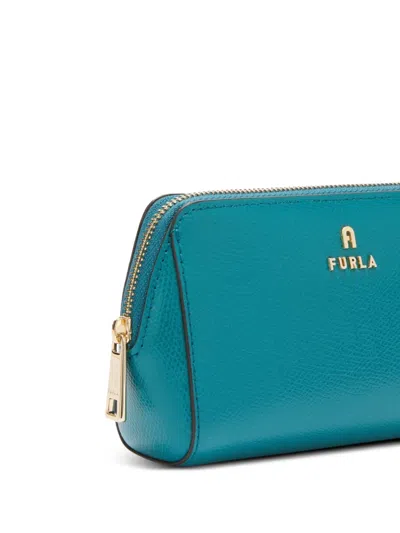 Furla Camelia Beauty Case Amatore Blue Pelle Stampata Donna In Multi