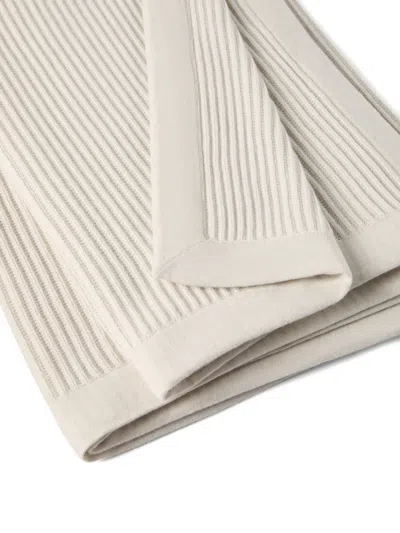 Brunello Cucinelli Cashmere Half English Rib Knit Throw In Multi