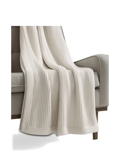Brunello Cucinelli Cashmere Half English Rib Knit Throw In Multi