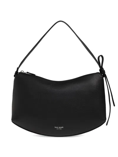 Kate Spade New York Large Loop Pebble Leather Shoulder Bag In Black