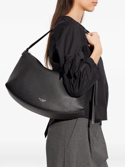Kate Spade New York Large Loop Pebble Leather Shoulder Bag In Black