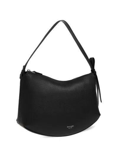 Kate Spade New York Large Loop Pebble Leather Shoulder Bag In Black