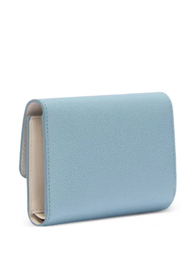 Furla Small Compact Leather Wallet In Blue