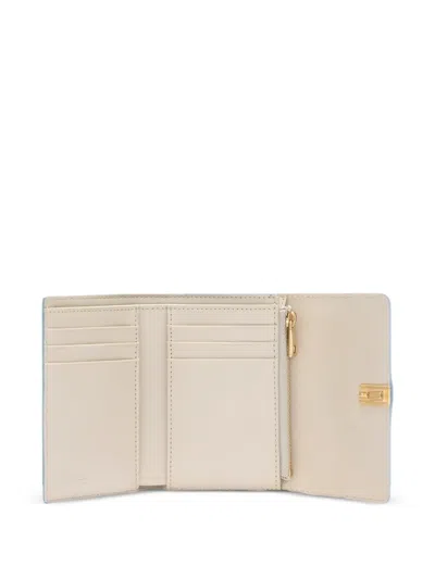 Furla Small Compact Leather Wallet In Blue
