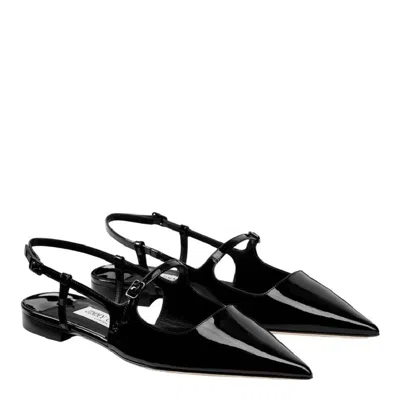 Jimmy Choo Didi Patent-leather Point-toe Flats In Multi