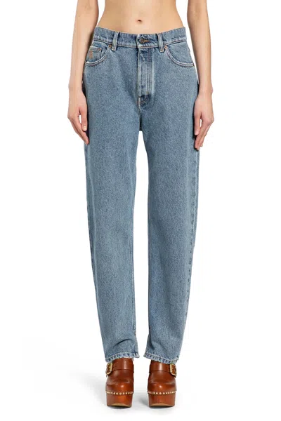 Chloé Light Indigo High-waisted Tapered Jeans In Blue