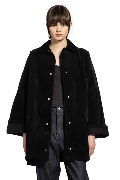 Totême Toteme Organic Cotton Corduroy Overshirt Jacket In Black