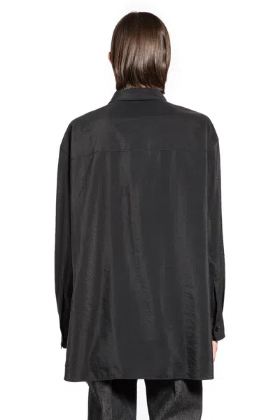 Lemaire Black Relaxed Solid Shirt In Black