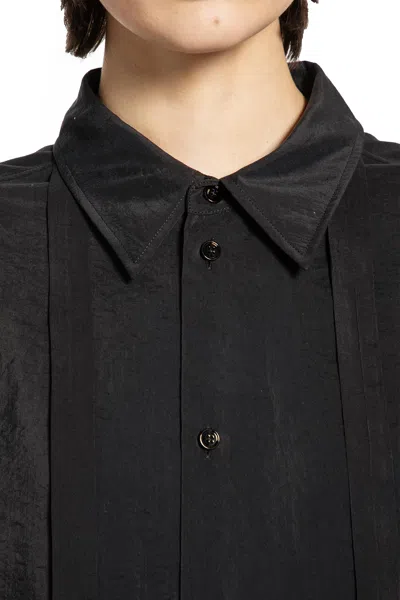 Lemaire Black Relaxed Solid Shirt In Black