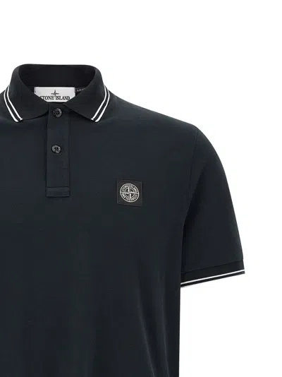 Stone Island Mens Black Brand-patch Regular-fit Stretch-cotton Polo Shirt Xl In Black