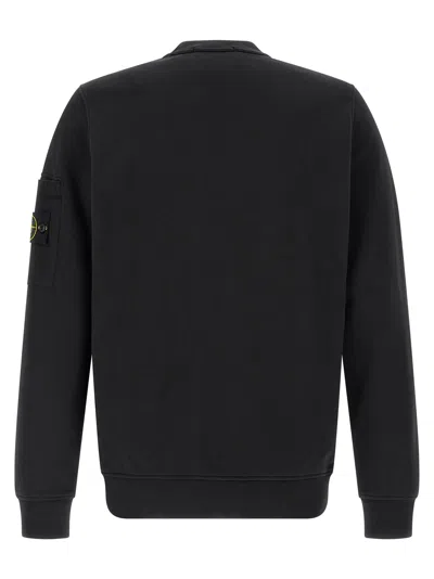 Stone Island Crewneck Sweatshirt With Ribbed Detailing And Logo Patch