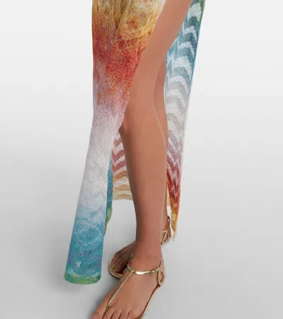 Missoni Mare Striped Metallic Crochet-knit Maxi Skirt In Multi