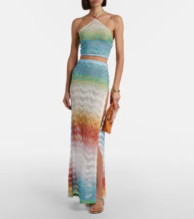 Missoni Mare Striped Metallic Crochet-knit Maxi Skirt In Multi