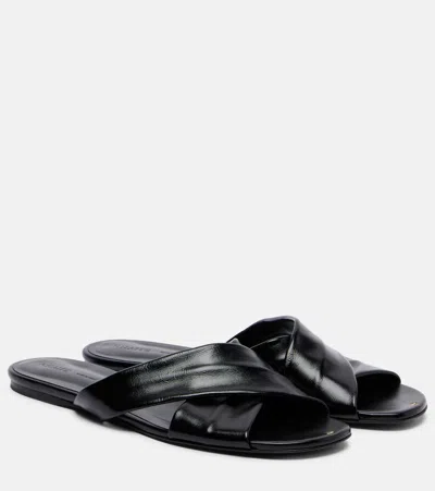 Khaite Liria Glossed-leather Sandals In Multi