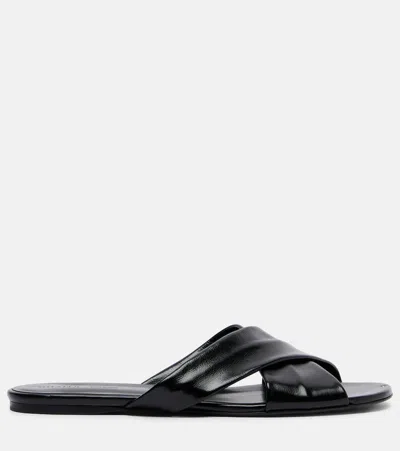Khaite Liria Glossed-leather Sandals In Multi