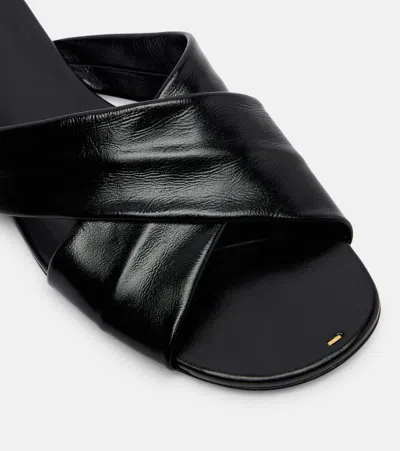 Khaite Liria Glossed-leather Sandals In Multi