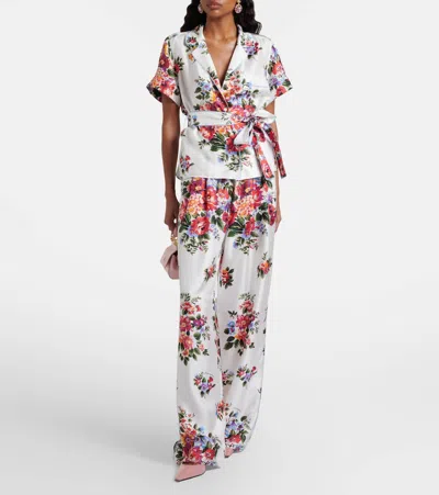Dolce & Gabbana Vanity Floralprint Silk Twill Shirt In White In Multi
