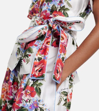Dolce & Gabbana Vanity Floralprint Silk Twill Shirt In White In Multi