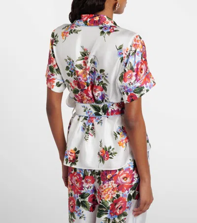 Dolce & Gabbana Vanity Floralprint Silk Twill Shirt In White In Multi