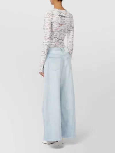 Mm6 Maison Margiela Drawstring Wide Leg Jeans In Blue