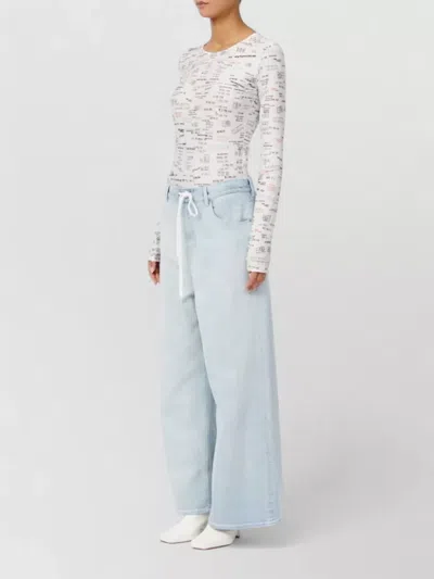 Mm6 Maison Margiela Drawstring Wide Leg Jeans In Blue