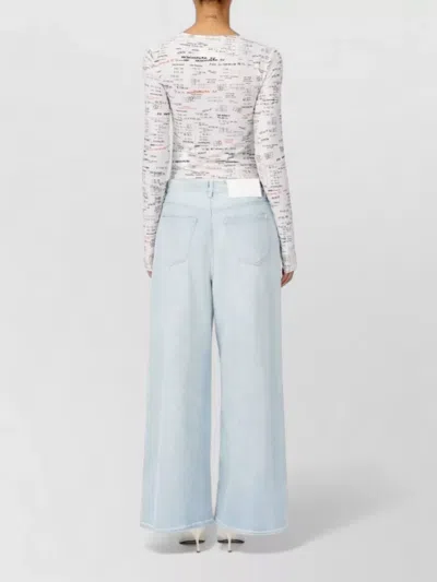 Mm6 Maison Margiela Drawstring Wide Leg Jeans In Blue