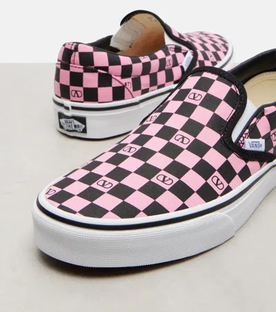 Valentino Garavani  Garavani And Vans Fabric Slip-on Trainer With Vlogo Checkerboard Print In Multi
