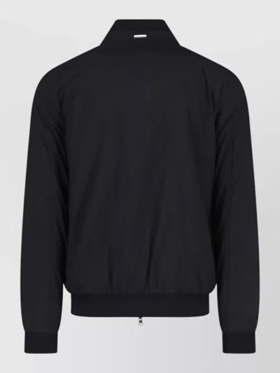Herno Jacket High Collar Side Zip Pockets In Black