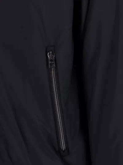 Herno Jacket High Collar Side Zip Pockets In Black