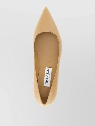 Jimmy Choo Women Brown Pointed Toe Pumps In Nude