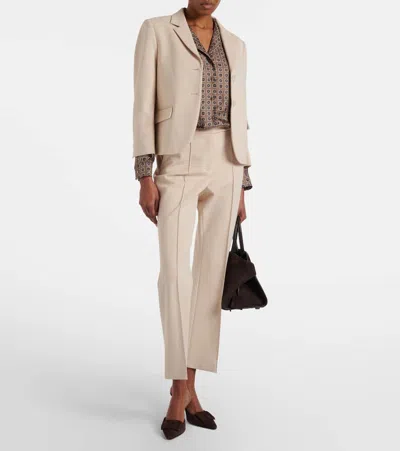 Dorothee Schumacher Cropped Blazer In Punto Milano In Neutral