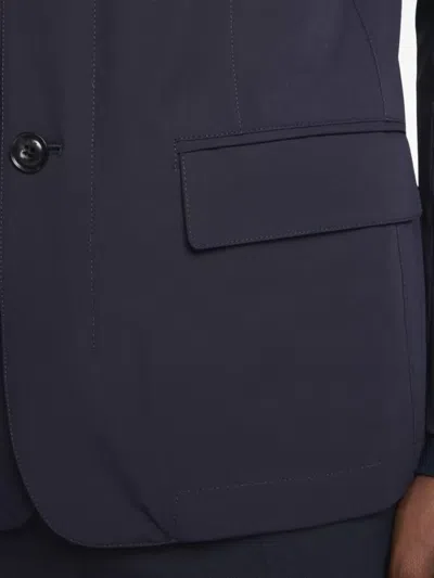 Fay Stretch Nylon Jacket High Collar Buckle In Blue