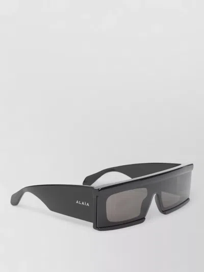 Alaïa Rectangular Frame Dark Lenses Sunglasses Design In Black